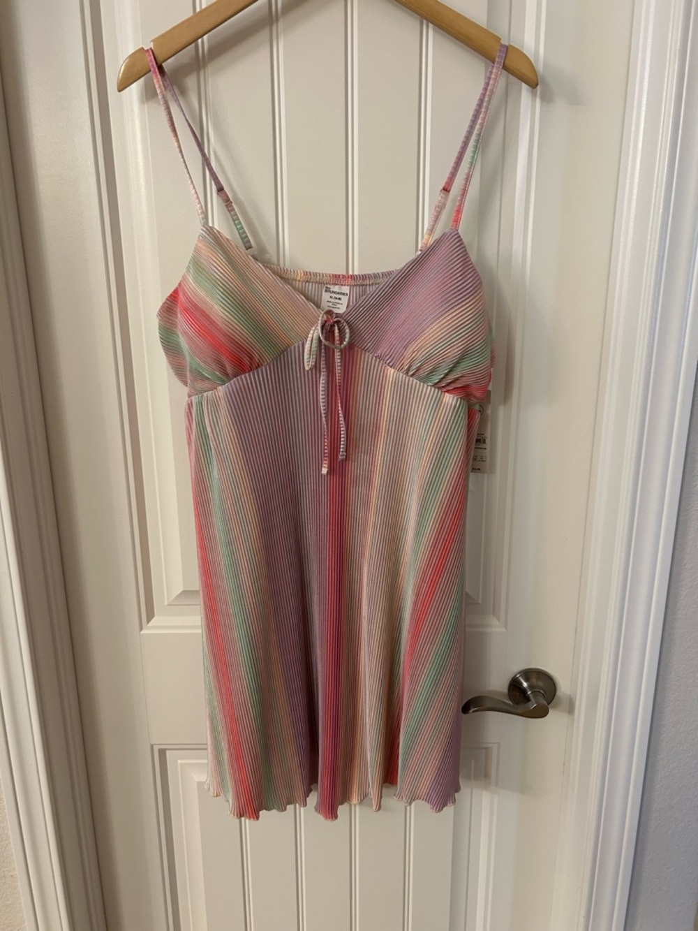 No Boundaries Pastel Rainbow Pleated Dress